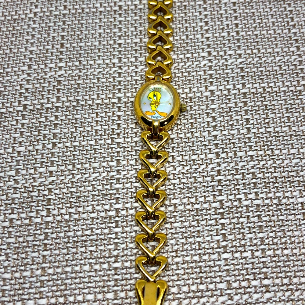 Vintage gold tweety bird watch